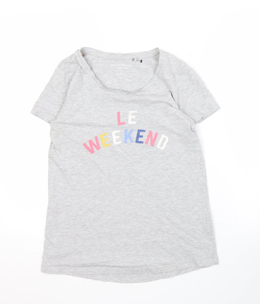 Womens UK Size 8 Principles Grey Basic T-Shirt