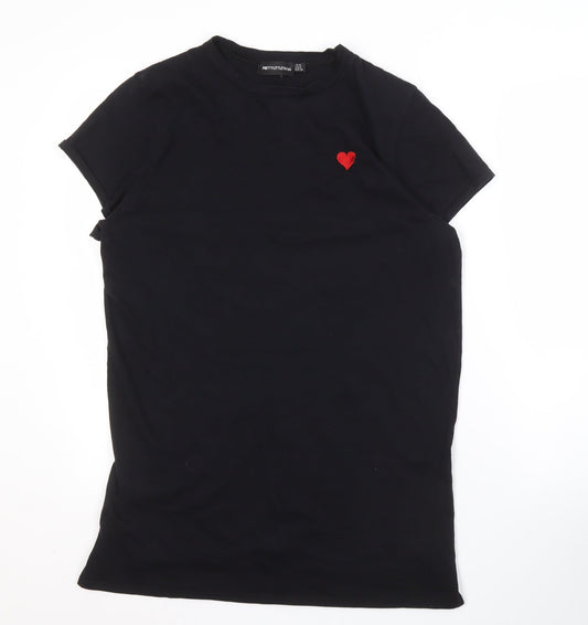 PrettyLittleThing Women's Black T-Shirt, Size 10