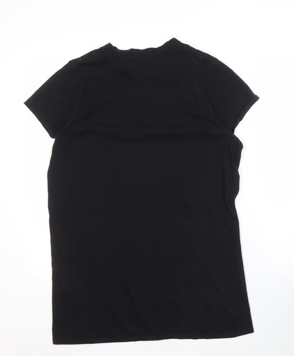 PrettyLittleThing Women's Black T-Shirt, Size 10