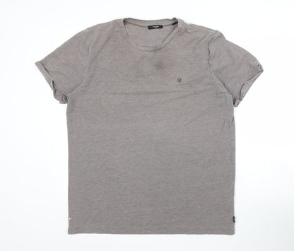 Jack & Jones Men's Grey Crew Neck T-Shirt 2XL Casual