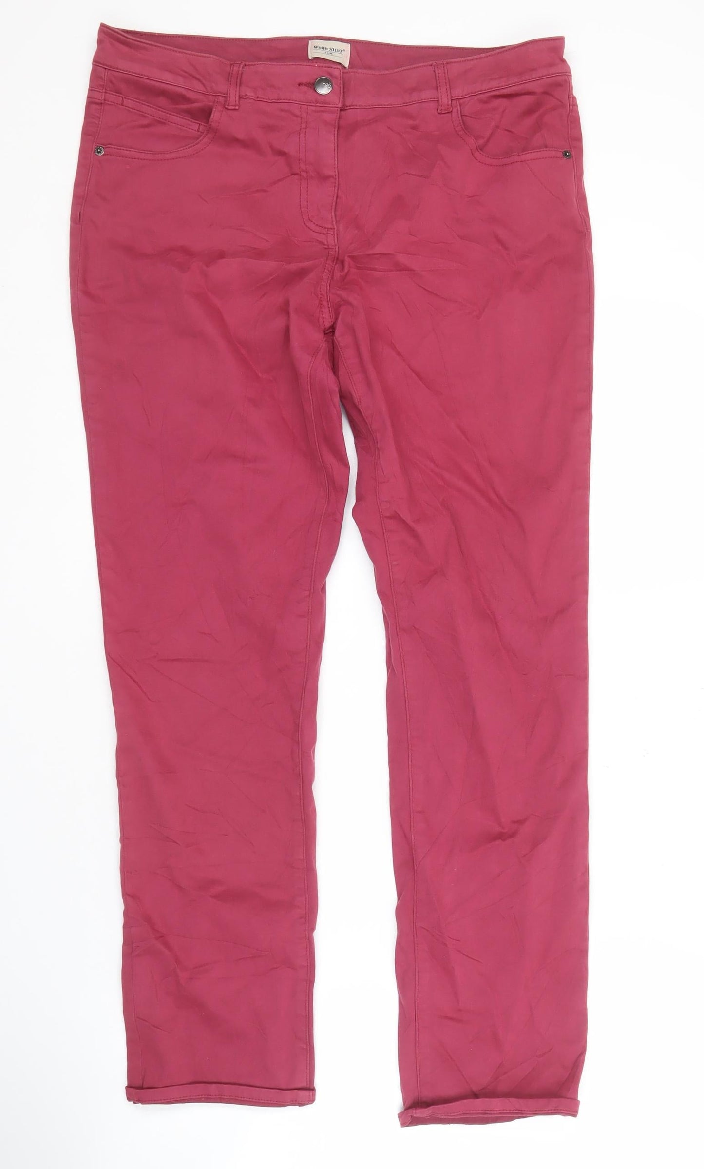 White Stuff Women's Pink Slim Trousers Size 14