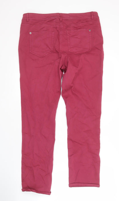 White Stuff Women's Pink Slim Trousers Size 14