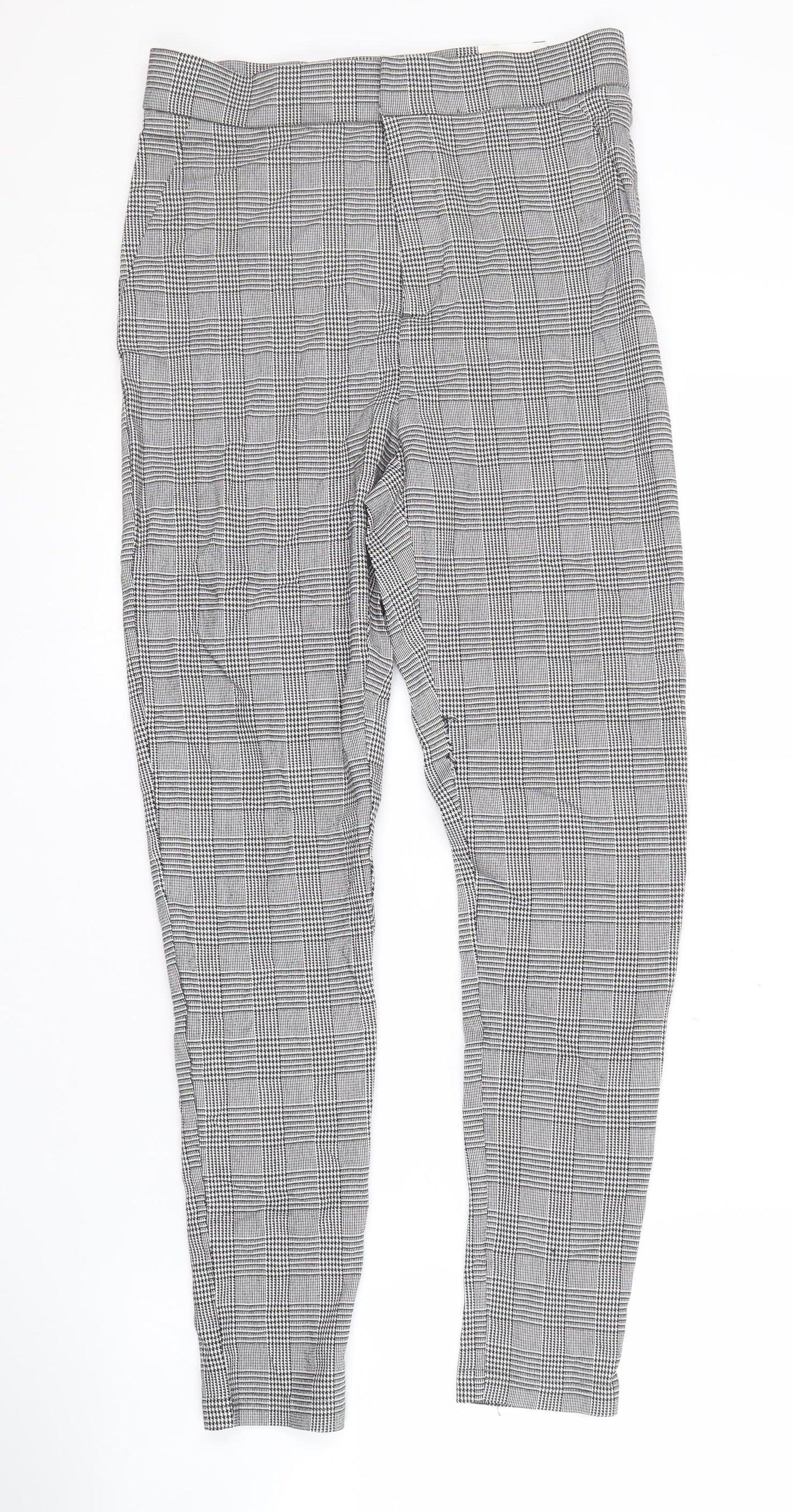 Womens UK Size M Zara Regular Fit Casual Workwear Grey Trousers