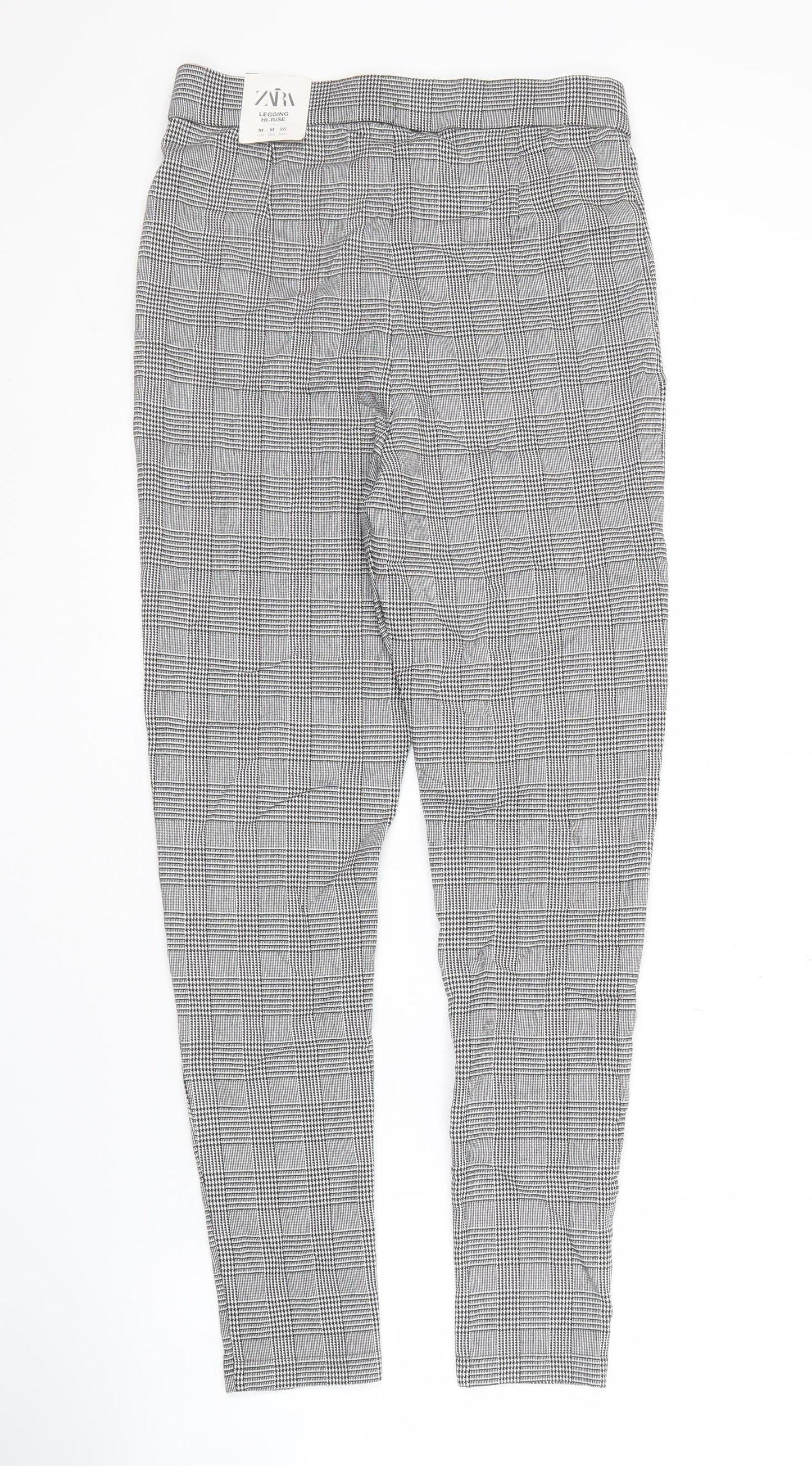 Womens UK Size M Zara Regular Fit Casual Workwear Grey Trousers