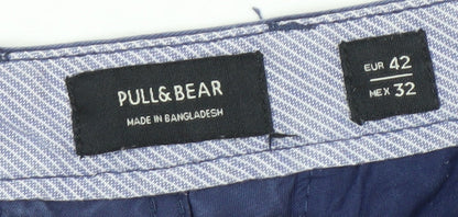Pull&Bear Blue Floral Chino Shorts - Size 14
