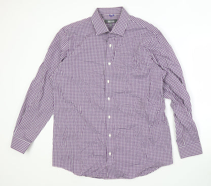 Kenneth Cole Reaction Men's Purple Check Slim Shirt