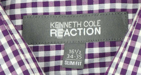 Kenneth Cole Reaction Men's Purple Check Slim Shirt
