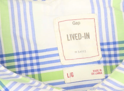 Gap Men's Multicoloured Plaid Cotton Shirt L