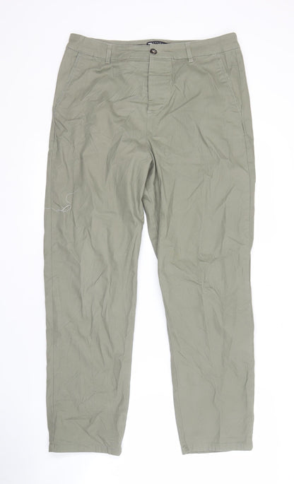 Mens UK Size 32 ASOS DESIGN Regular Fit Chino Green Trousers