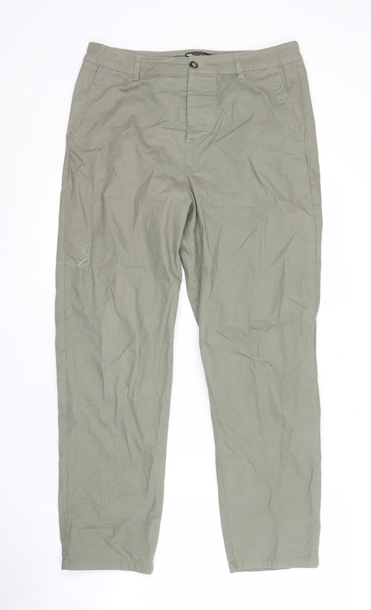 ASOS DESIGN Men's Green Chino Trousers, Size 32