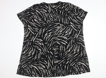 Marks and Spencer Women's Black Animal Print Dress, Size 28