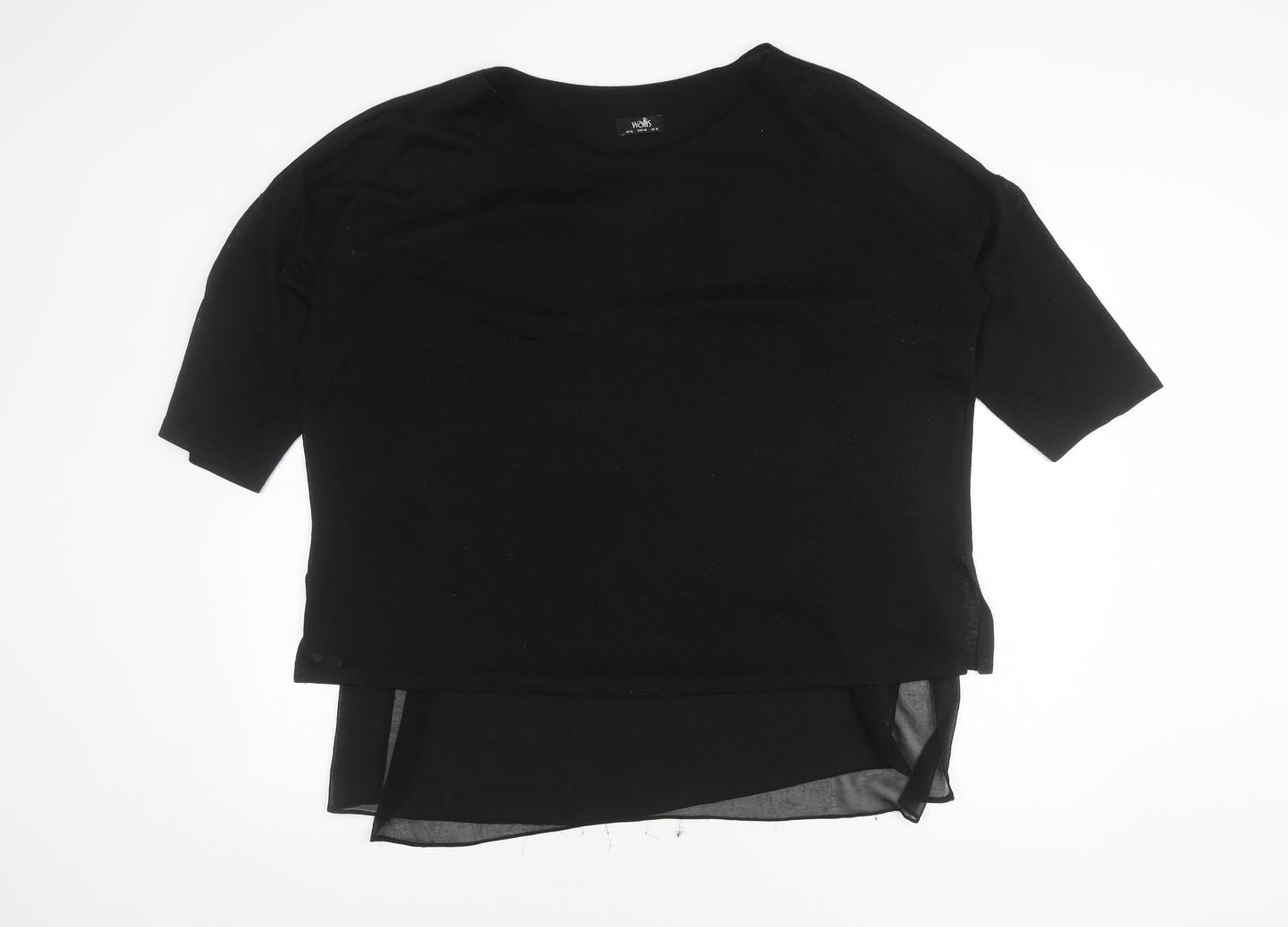 Womens UK Size XL Wallis Black Basic Blouse