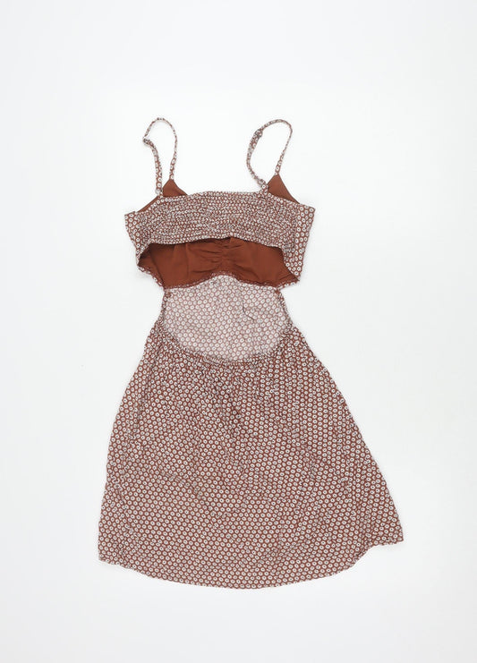 Hollister Women’s Brown XS A-Line Floral Dress