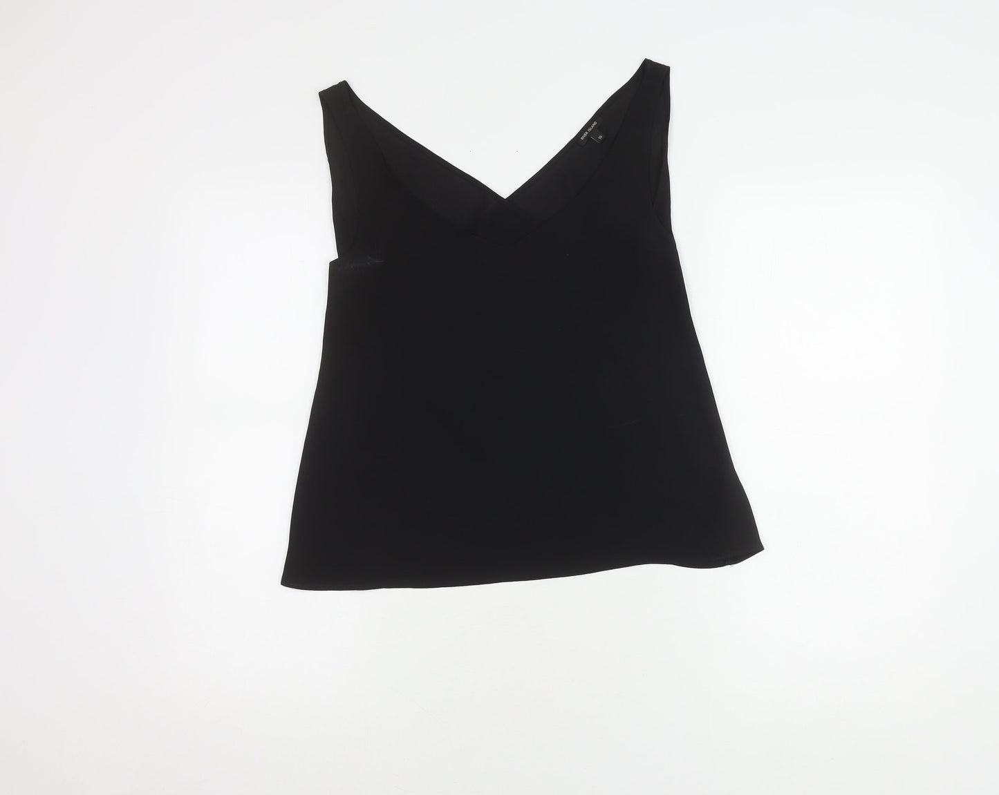 Womens UK Size 10 River Island Black Wrap Tank