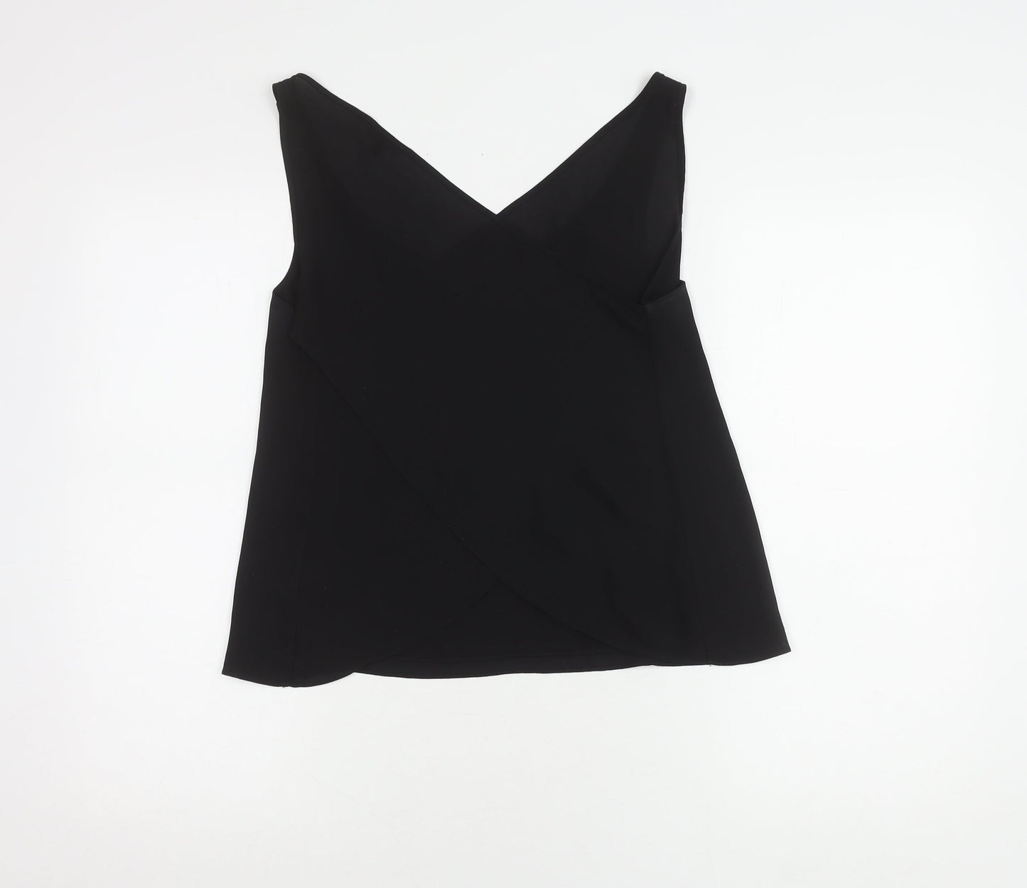 Womens UK Size 10 River Island Black Wrap Tank
