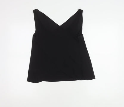 Womens UK Size 10 River Island Black Wrap Tank