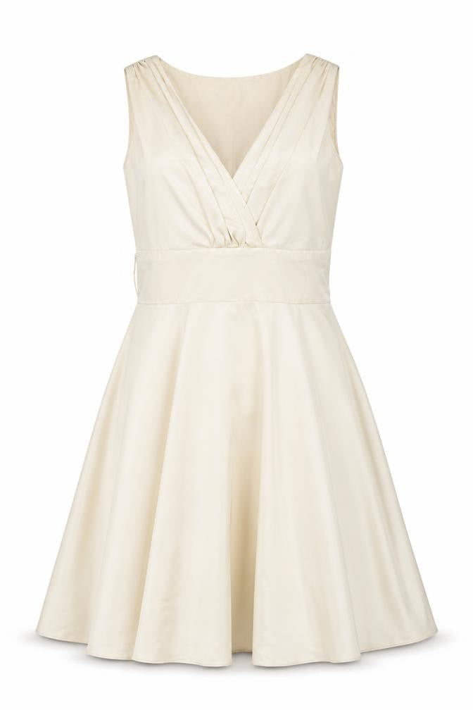 Next Women's Beige Fit & Flare Dress, Size 14