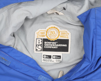 Mens UK Size S Bonfire Snowboarding Company Blue Puffer Jacket