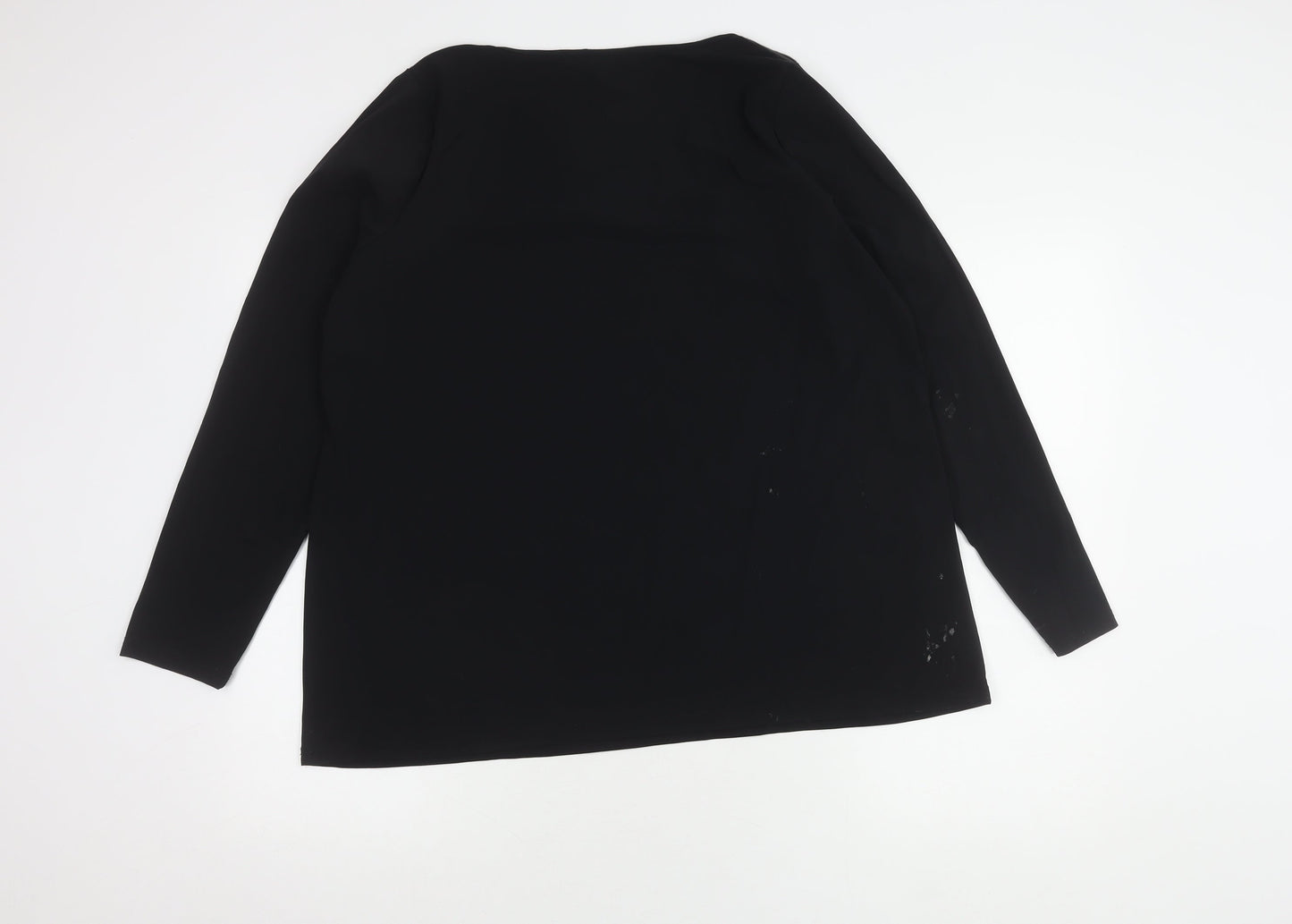 Mellem Women's Black Long Sleeve Scoop Neck Top