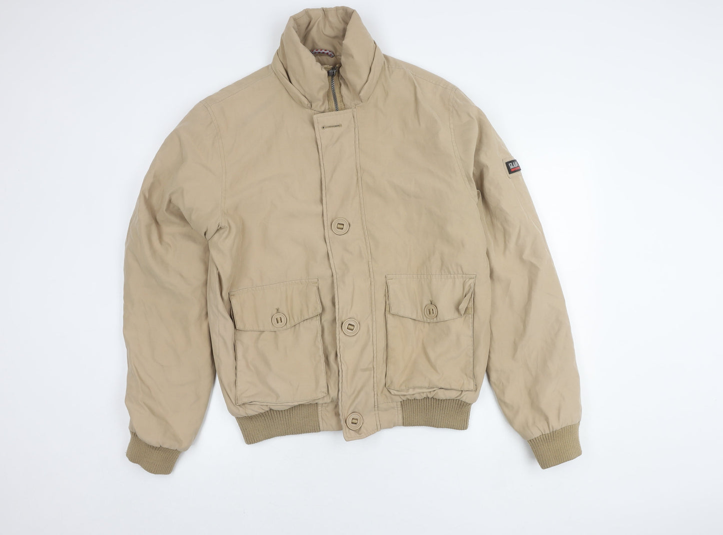 SLAM Men's Beige Bomber Jacket S - Casual Retro Style