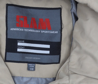 SLAM Men's Beige Bomber Jacket S - Casual Retro Style