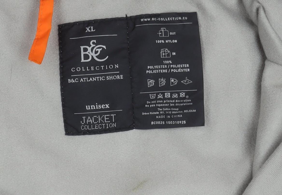 B&C Orange Unisex XL Hooded Windbreaker Jacket