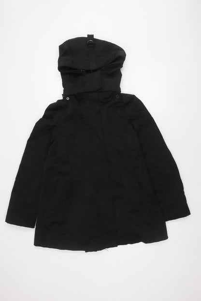 Zara Unisex Black Polyester Hooded Jacket S