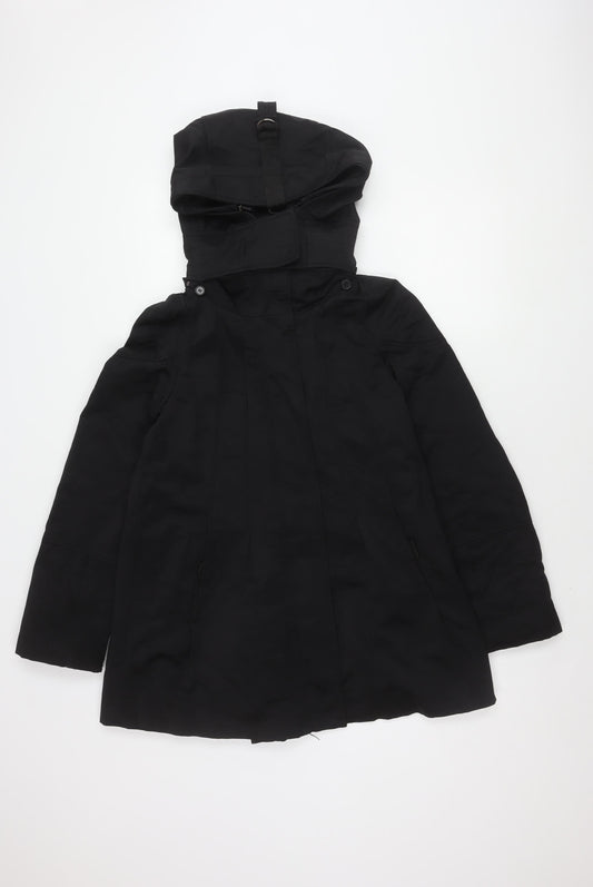 Zara Unisex Black Polyester Hooded Jacket S