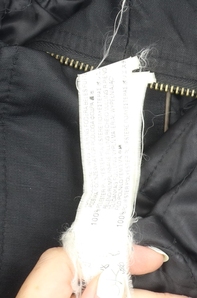 Zara Unisex Black Polyester Hooded Jacket S