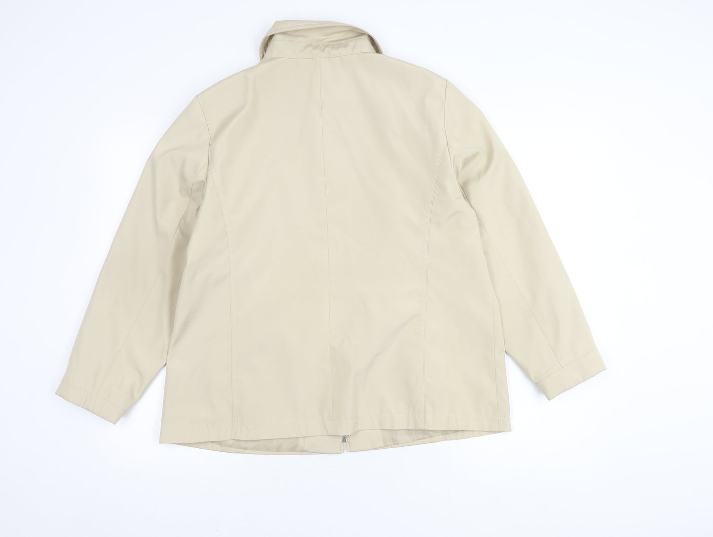 Bm Women's Beige Basic Jacket, M, Collared, Casual