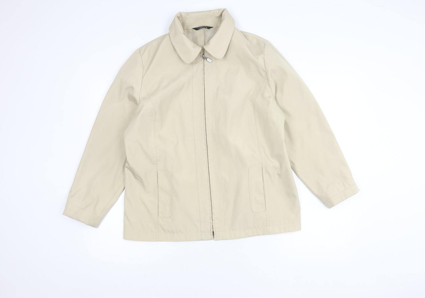 Bm Women's Beige Basic Jacket, M, Collared, Casual