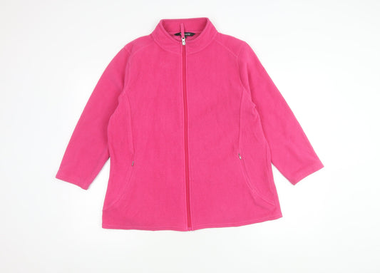 Bonmarché Women's Pink Fleece Zip Sweatshirt, Size 16