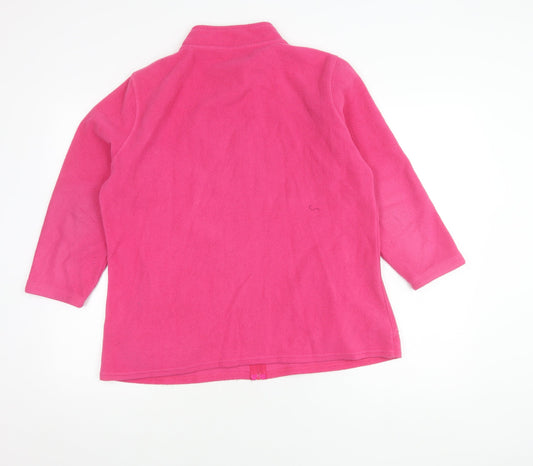 Bonmarché Women's Pink Fleece Zip Sweatshirt, Size 16