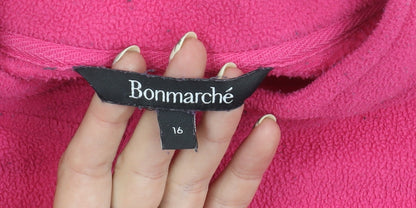 Bonmarché Women's Pink Fleece Zip Sweatshirt, Size 16