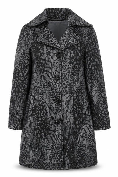 Spoom Women's Black Floral Print Coat Size 10