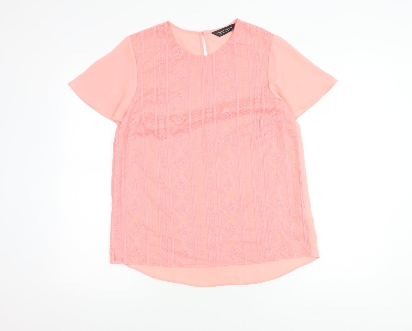 Womens UK Size 12 Dorothy Perkins Pink Basic Blouse