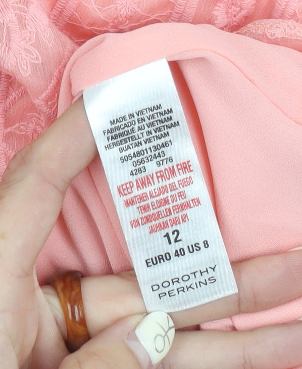 Womens UK Size 12 Dorothy Perkins Pink Basic Blouse