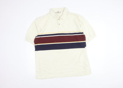 Men's XL Striped Multicoloured Polo Shirt