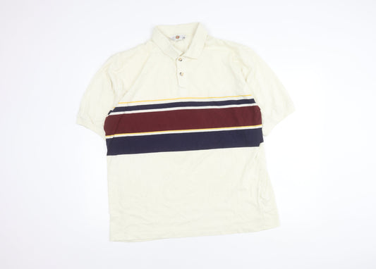 Men's XL Striped Multicoloured Polo Shirt