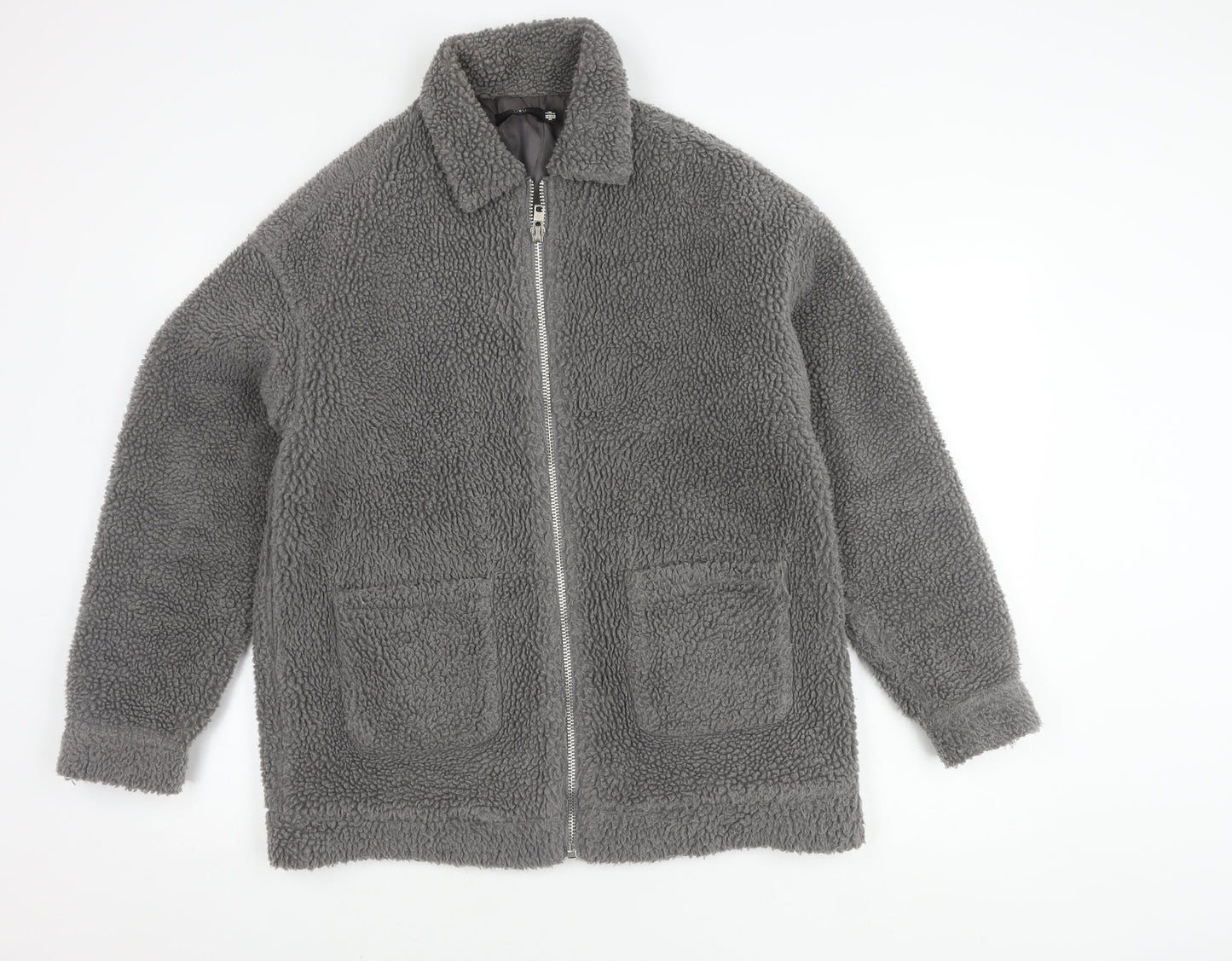 Missguided Women's Grey Mid-Length Jacket Size 8