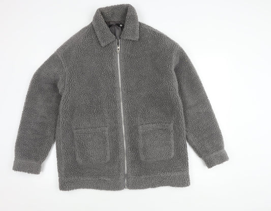 Missguided Women's Grey Mid-Length Jacket Size 8