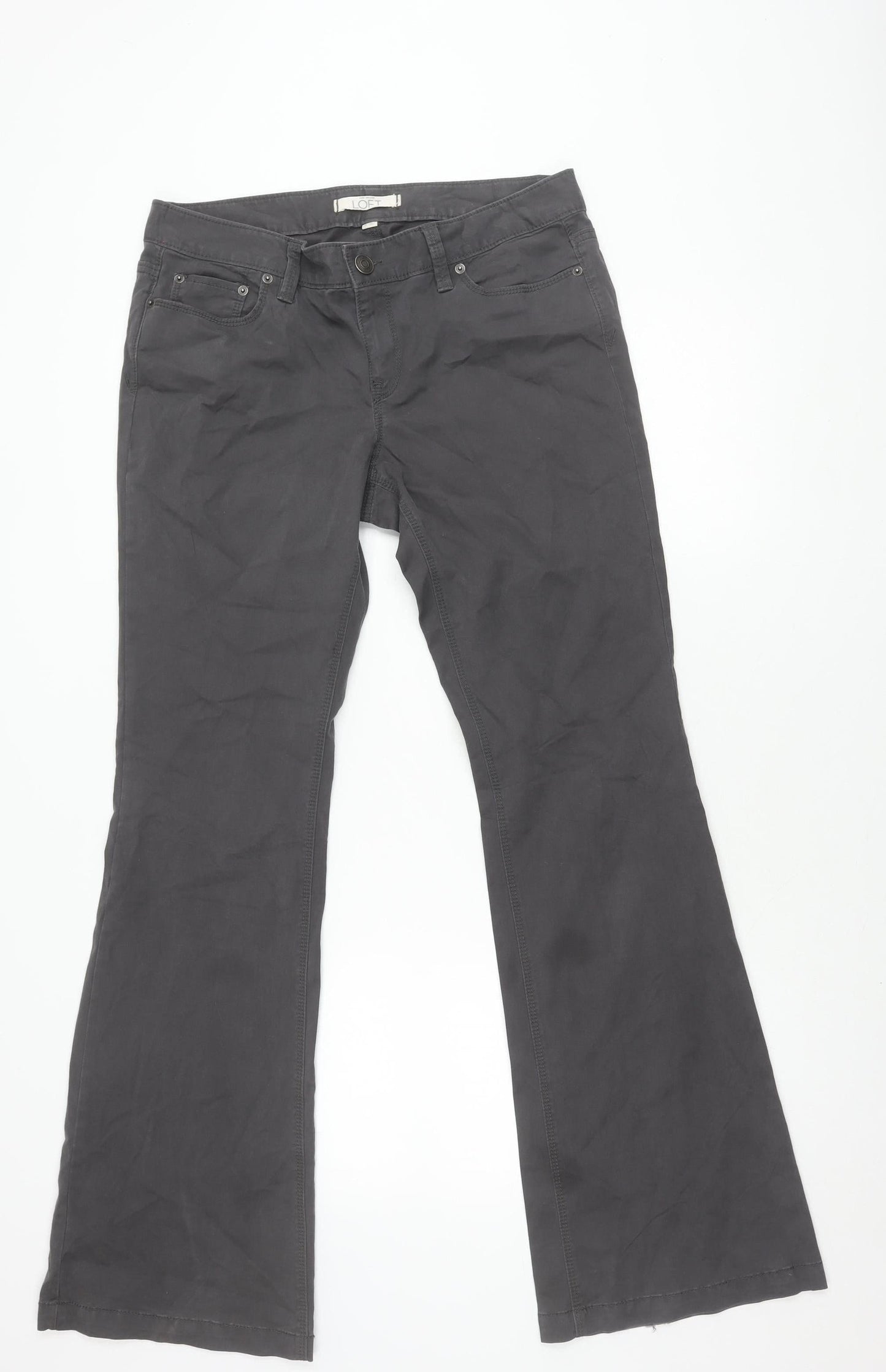 Loft Women's Grey Straight Trousers, Size 8, Casual