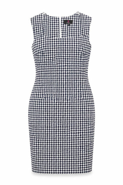 Simon Jeffrey Women's Black & White Houndstooth Sheath Dress, Size 8