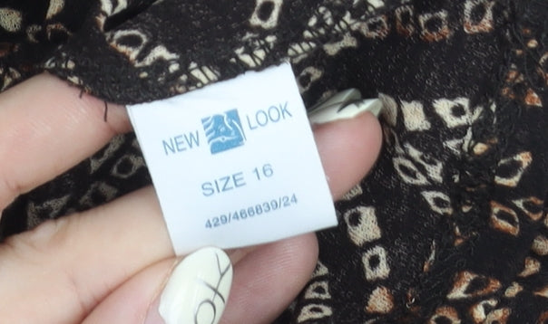 New Look Women's Multicoloured Geometric Blouse Size 16