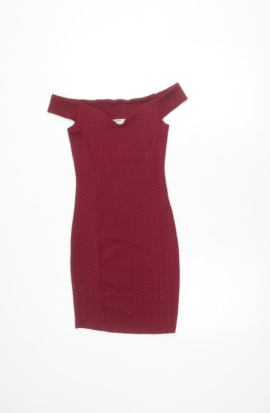 Miss Selfridge Women's Red Bodycon Dress Size 6 Petites