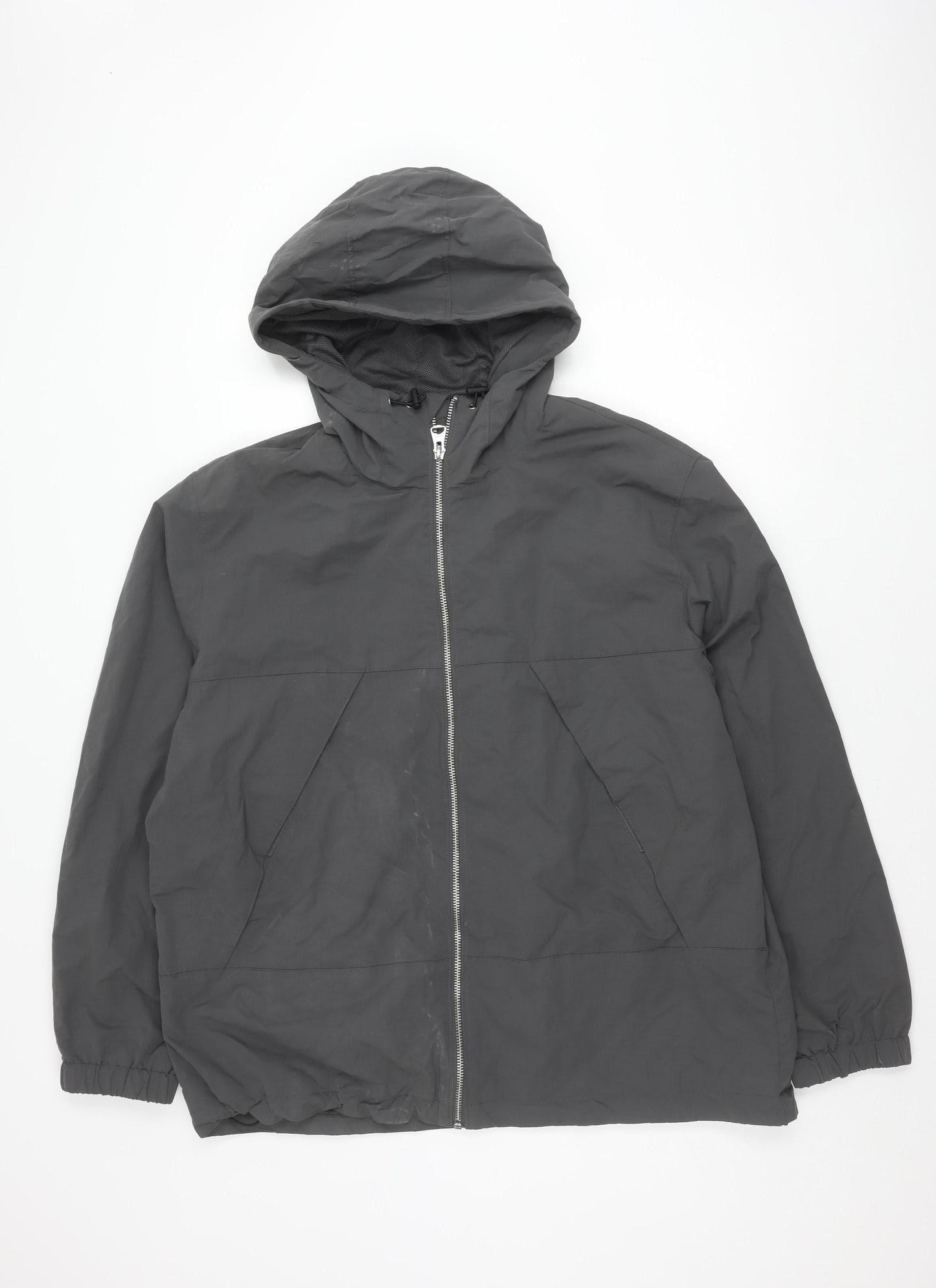 Mens UK Size L H&M Black Windbreaker Coat