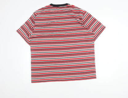 Armando Unisex Multicoloured Striped V-Neck T-Shirt L