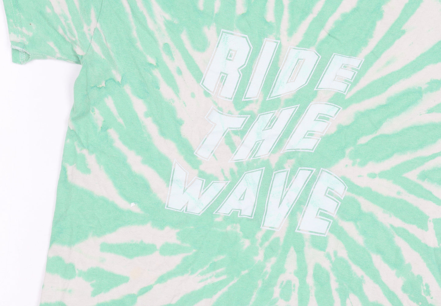 Urban Outfitters Men's Green Tie-Dye Beach T-Shirt, Medium