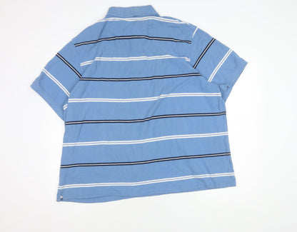 MAINE Men's Blue Striped Polo Shirt 2XL