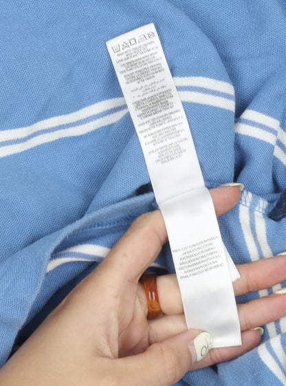 MAINE Men's Blue Striped Polo Shirt 2XL